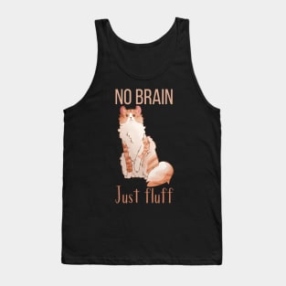 No Brain, Just Fluff - Red American Curl Tank Top